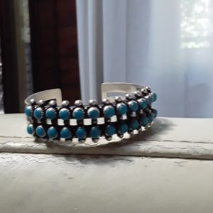 Vintage Sterling silver and turquoise cuff